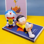 💗二次元💗 哆啦夢 10-17cm動漫哆啦a夢大雄野比q版pvc可動人偶汽車蛋糕裝飾模型玩偶玩具兒童生日禮物