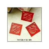 (店+)禮物小吊牌3.5X3.5cm（方形H款-Thank You願您也幸福）-零售-不含其它配件 g1100