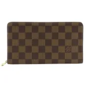 【DOKODEMO】LOUIS VUITTONPortemonnaie 長拉鍊錢包，圓拉鍊，N61728，Damier 帆布，2005 年，棕色，CA0065，男女通用 [二手]