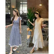 ✈️【𝐒𝐓𝐔𝐃𝐈𝐎.𝐃正品代購】早春🌸𝐍𝐄𝐖!氣質渡假少女🏝️韓系蕾絲拼接不規則裙擺扭結設計感收腰顯瘦修身百搭休閒長洋裝
