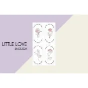 ［Little love ］包花型禮品裝飾感謝貼紙 信封密封貼（3x6cm）一張4貼