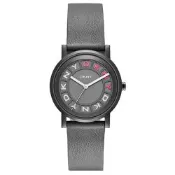 DKNY 摩登熠光時尚腕錶-灰x桃x皮帶-NY2390-34mm