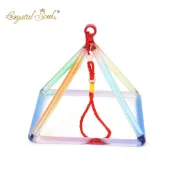 Crystal Soul 水晶金字塔漸變天然石英聲音治療儀可定制,帶配件,用於瑜伽冥想聲音治療