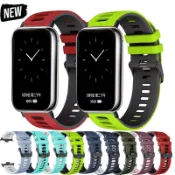XIAOMI MI 兩色矽膠錶帶兼容 Redmi watch 4 錶帶適用於小米 Mi Band 9/8 Pro 替換手