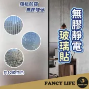 (店+)【FANCY LIFE】無膠靜電玻璃貼(窗戶玻璃貼 玻璃貼 靜電貼 防窺玻璃貼 靜電玻璃貼 玻璃貼紙 霧面玻璃貼 玻璃窗貼 玻璃靜電貼)