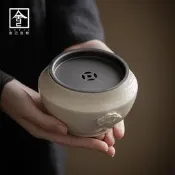 【小新茶具】舍己宜物日式洗陶瓷渣缸水盂帶蓋家用蓋碗壺廢水缸建水道
