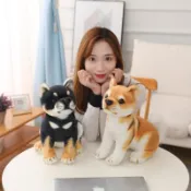 仿真抱枕 柴柴 柴犬 黑柴 狗狗 小狗 坐姿 趴姿 抱枕  擺飾 擺件