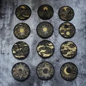 【我要曝光】中國元囌十二祥雲魔鬼氈溼氣章日月星雲山海浪徽章臂章DIY補丁貼
