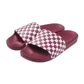 【VANS】Slide-On 經典平底 拖鞋 男 紅色 橡膠 棋盤格 休閒舒適 涼鞋 沙灘拖 VN0A45JEVGF