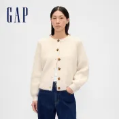 Gap 女裝 圓領針織外套-米白色(850271)
