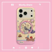 Kawaii Kitten Puppy Flower Polka Dots 心形磁性支架手機殼適用於 iPhone 17