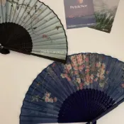 絕美!玉蘭花摺扇高級中國風跳舞漢服旗袍精緻夏日隨身古風小扇子WIUK
