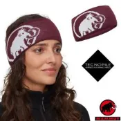 【MAMMUT 長毛象】Tweak Headband 輕量彈性保暖刷毛頭帶/輕巧舒適.Tecnopile保暖材質/ 1191-03451-3812 葡萄酒紅/白