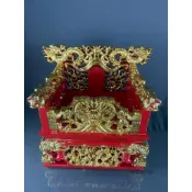 廠家直銷五龍椅神明坐椅佛用寶座神像輦轎文椅九龍椅脫椅紅色（廠商直發咨詢運）