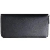 PRADA SAFFIANO Travel系列LOGO壓印防刮多卡零錢夾機能長夾(黑/2ML220)