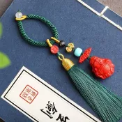 天然原礦硃砂精品紅砂財神爺包掛 鑰匙掛 萬能掛含量高達95%以上