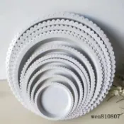 🔥臺灣出貨快🔥圓形花邊塑料托盤接水盤可移動加厚花盆底託底墊底座小花盆托盤