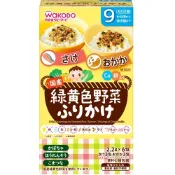 【DOKODEMO】朝日食品集團 綠色和黃色蔬菜拌飯料 鮭魚和鰹魚碎 2.2g x 6 包