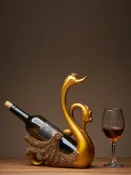 協貿國際日用品生活1館 歐式輕奢創意天鵝紅酒架擺件簡約客廳酒柜葡萄酒架家居裝飾品擺設