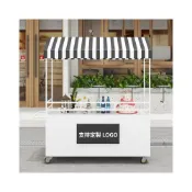 (店+)網紅鐵藝花車戶外集市地攤車擺攤手推車小吃車夜市移動攤位小推車