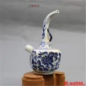 【小新茶具】景德鎮仿古瓷器 清 全手工青花水煙壺 古玩古董老貨舊貨收藏