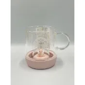 C韓國星巴克小豬LED發光玻璃杯355ml C2020019-1號