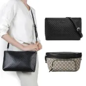 【GUCCI 古馳】779877/607723經典GG LOGO牛皮飾邊購物包/郵差包(款式任選)