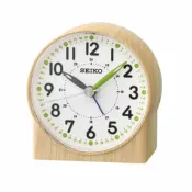 大高雄鐘錶城 seiko SK037 精工鐘 (QHE168B) 夜光效果滑動秒針圓形小鬧鐘(米色)/8.2*7.8*4.3 cm｜樂天領券現折★全館特惠中★指定刷卡回饋10%