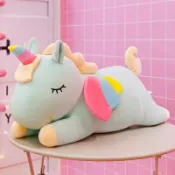小胖達生活百貨 UKWC 抖音同款創意天使獨角獸公仔彩虹小馬毛絨抱枕長條布娃娃玩偶