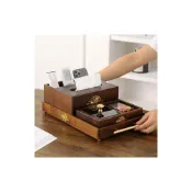 (店+)居家乾果水果置物盤 客廳茶幾收納托盤 置物盤 胡桃木紙巾盒客廳遙控器收納盒托盤套裝茶幾輕奢實木新中式抽紙盒 ✈️免運【靜嵐嚴選】