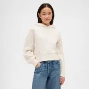 【GAP】女童裝 刺繡帽T-象牙白(844517)