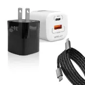 【WELLY】36W氮化鎵GaN 迷你雙孔充電器+Type-C to Type-C 磁吸秒收充電線100cm