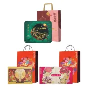 (店+)【香港美心】低糖蛋黃蓮蓉月餅 6入裝／流心奶黃月餅 6入裝／流心四式月餅 8入裝（附提袋，中秋月餅禮盒）