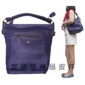 ~雪黛屋~ITALI-DUCK水桶包進口專櫃大容量可放A4紙手提包100%進口牛皮革手提肩斜背附長背帶ID10275