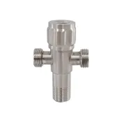 (店+)【蝴蝶衛浴】304不鏽鋼 開關外牙.4分.304外牙.一進二出.一進三出.雙出水角閥.三角外牙.外牙三通.精密陶瓷芯