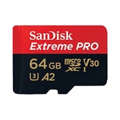 【順發線上購物】SanDisk Extreme PRO microSD 64GB U3 A2 V30 記憶卡 (公司貨) (讀/寫速度: 200MB/90MB)(附轉卡)