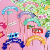 【喵樂購】台灣現貨 HB紙質蛋糕插牌 恭喜 祝賀插牌 生日快樂插牌 我愛你插牌 蛋糕裝飾