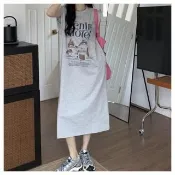 【ASister 小姊姊】AS0212#無袖休閒洋裝☆*渡假飯店*加大尺碼韓版寬鬆顯瘦中長版連身休閒洋裝(2色 M-2XL)