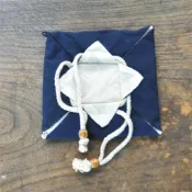 茶壺收納布袋/ 茶杯收納/柿子包/ 收納袋 /束口袋 /布包/ 茶壺包裝 /露營旅行外出/茶道配件【百壺堂】平面版深藍