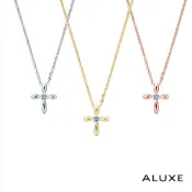 ALUXE 亞立詩 18K金 鑽石項鍊 十字之心 十字架 NN0673