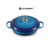 (店+)【Le Creuset】Le Creuset Blueberry 藍莓 淺圓鍋 淺鍋 淺底鍋 壽喜燒鍋 淺圓鑄鐵鍋 鑄鐵鍋 30cm 新款