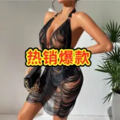 2026掛脖露背性感布料線條洋裝女YX3888