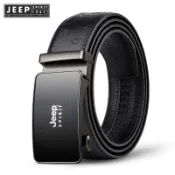 JEEP SPIRIT 1941 ESTD極簡商務頭層牛皮自動扣皮帶男士真皮百搭皮帶
