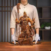 💖關公武財神木雕擺件】關公 關聖帝君 關公像 關公擺件 關公木雕 木雕 招財擺飾 武財神 招財擺件 招財 玄關擺件