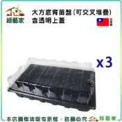 【綠藝家】大方底育苗盤(可交叉堆疊)含透明上蓋3組/件,育苗箱,播苗盤,發芽盤,栽培盤,塑膠盤 多肉 居家盆栽