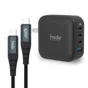 【蝦皮直營】HODA 100W GaN氮化鎵 智慧方型四孔 電源供應器 (內附100W C to C充電線) 廠商直送