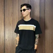 美國百分百【全新真品】BOSS 短袖 棉質 T恤 圓領 T-shirt 休閒 上衣 LOGO 短T 黑色 CP89