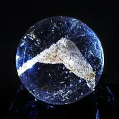 稀有 立體維度 金字塔 粉白 幽靈水晶球 28MM 白幽靈 水晶 粉幽靈