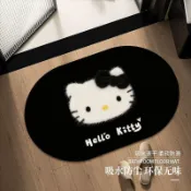 【小小羊🐏】可愛卡通凱蒂貓吸水防滑硅藻泥地墊廁所門口速幹腳墊浴室吸水地墊