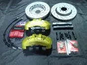 售E36 E46 BMW performance 全新前煞車組，英國EBC紅皮陶瓷版來令片，搭配CSL345mm浮動碟